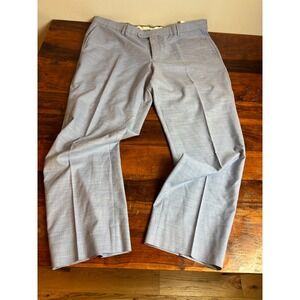 LINEAGE Mens Pacific Blue Dress Pants Flat Front Size 44 Waist Length L‎